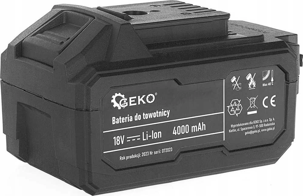 Geko Towotnica akumuliatorinė Li-ion 18V – komplektas dėklas + kroviklis + AKU 4.0Ah (3)