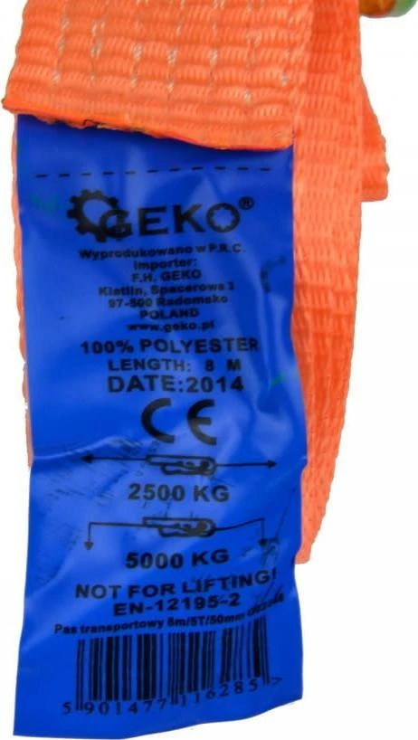 Geko diržas su technine informacija