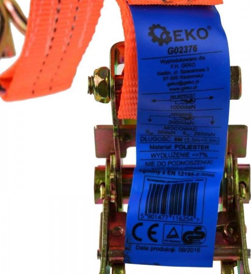 Geko TRANSPORTO DIRŽAS SU RETKETU 6M/2T/35MM (20) G02376 GEKO