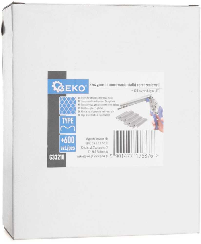 Geko Tvoros tinklo tvirtinimo replės + 600 E tipo kablių (32)