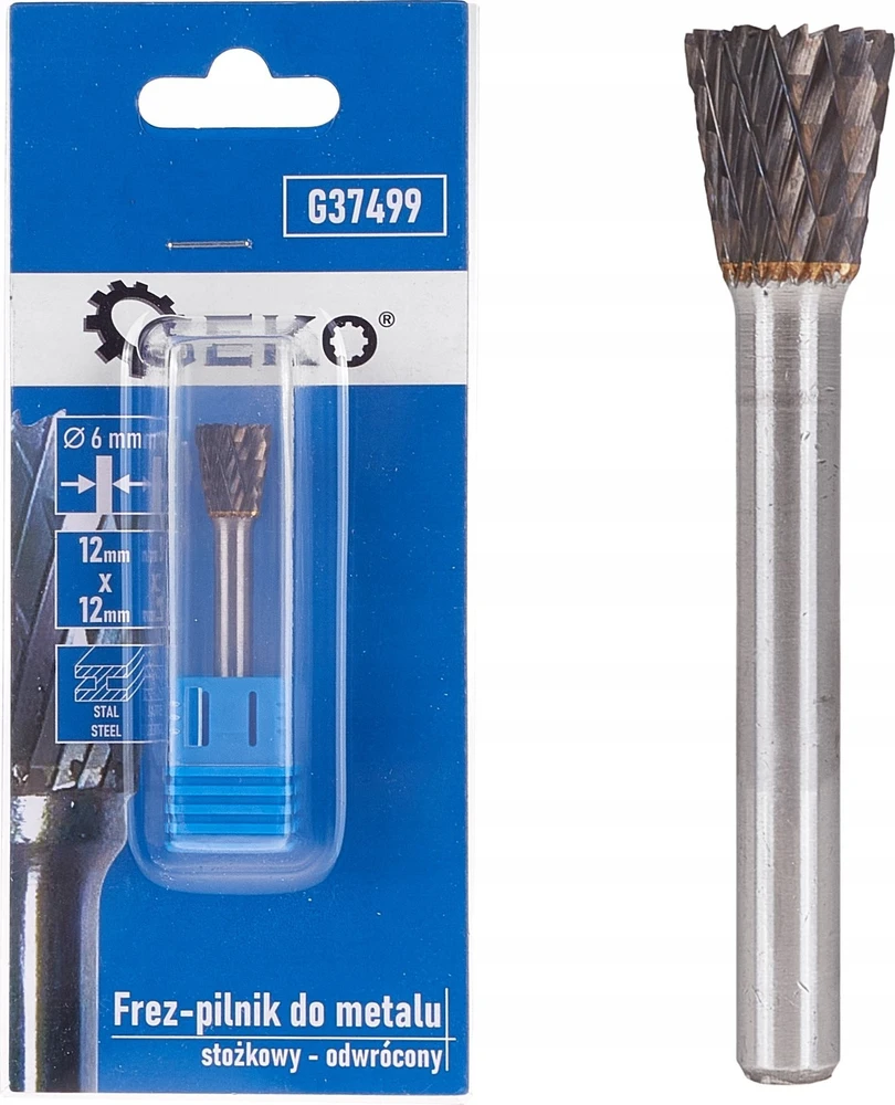 Geko volframo karbido metalo pjovimo dildė 12x12mm kotas 6mm (atvirkštinis kūginis) (300)