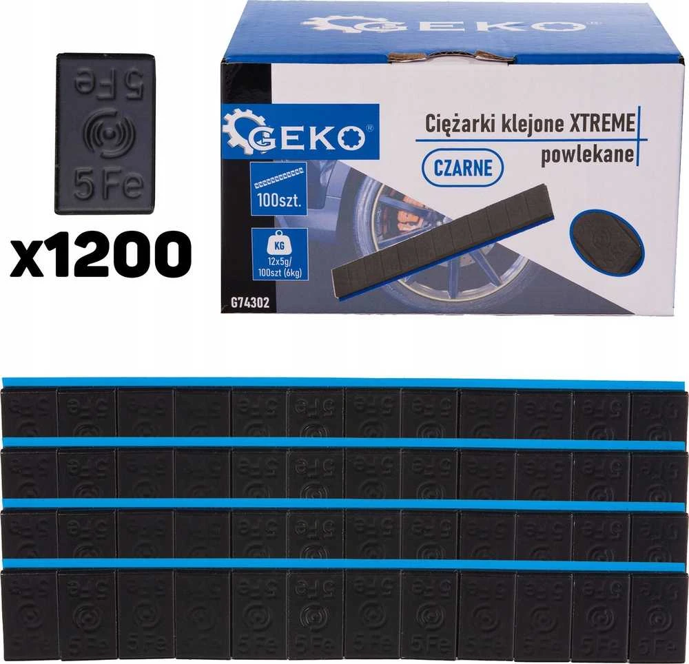 Geko XTREME padengti juodi 12x5g lipni svareliai – 100 juostelių rinkinys (6kg) (4) (Pažeista pakuotė)