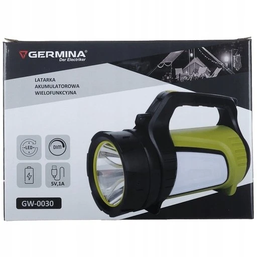 Žibintuvėlis Geko Žibintuvėlis akumuliatorinė LED 10W 500lm 6500K IP44 4x18650 Li-ion 8000mAh powerbank GW-0030
