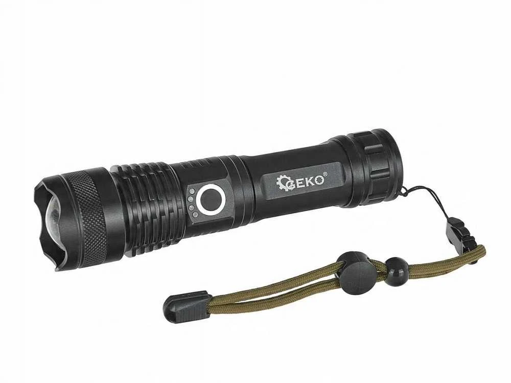 Žibintuvėlis Geko Žibintuvėlis taktyczna LED XHP50 15W 1800mAh 1500lm IPX8 (30)