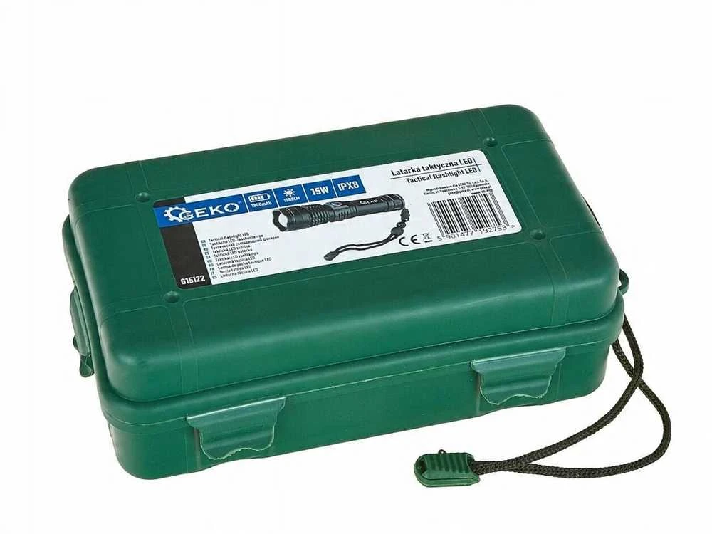 Žibintuvėlis Geko Žibintuvėlis taktyczna LED XHP50 15W 1800mAh 1500lm IPX8 (30)
