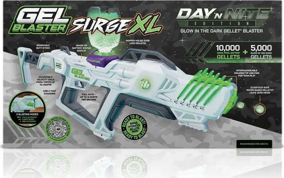 Žaislinis Ginklas - Gel Blaster Surge XL Day 'N' Nite edition