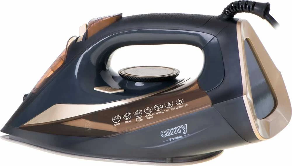 Camry | Garų lygintuvas | CR 5036 | Garų lygintuvas | 3400 W | Vanduo tank capacity 360 ml | Continuous steam 50 g/min | Juodas/Gold