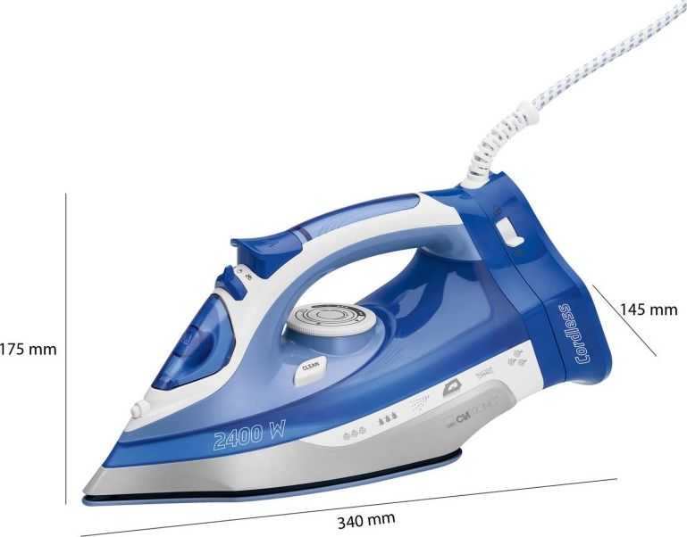 Clatronic belaidis garinis lygintuvas 2400 W su keraminiu padu DB 3706