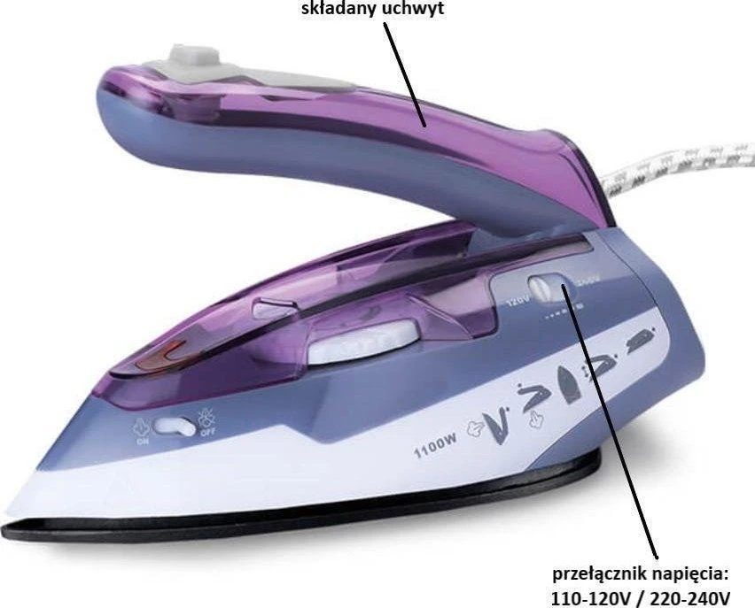 Garų lygintuvas MAESTRO MR-317T 1100W travel iron Violetinė