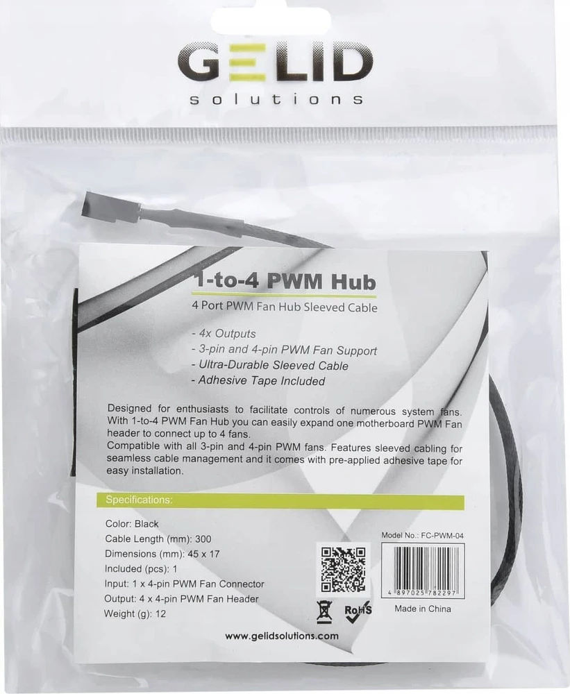 Gelid Solutions Gelid Gelid FC-PWM-04 4 kontaktų PWM jungties skirstytuvas 1 į 4