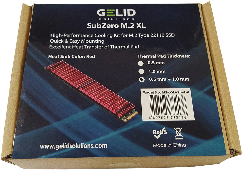 Gelid Solutions Gelid Gelid SubZero M.2 XL raudonas (M2-SSD-20-A-4)