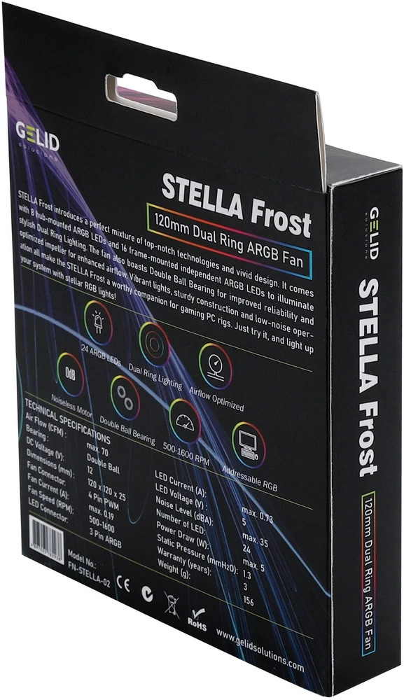 Gelid Solutions Ventiliatorius Gelid Stella Frost 120mm D-RGB (FN-STELLA-02)