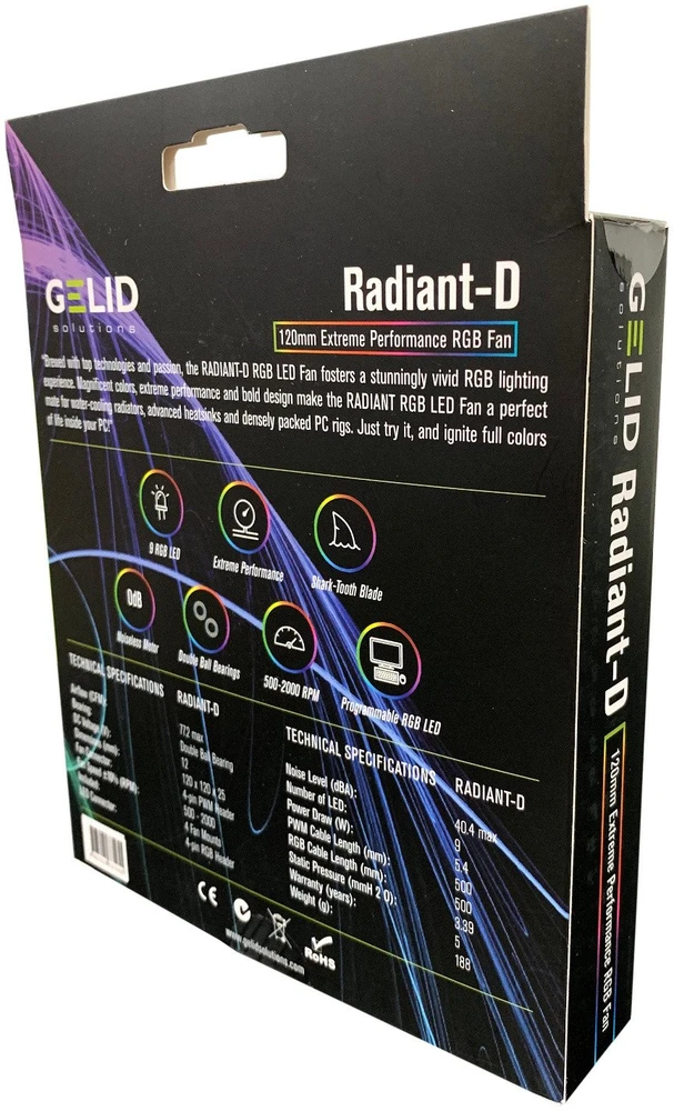 Gelid Radiant-D 120mm pakuotės nugarėlė