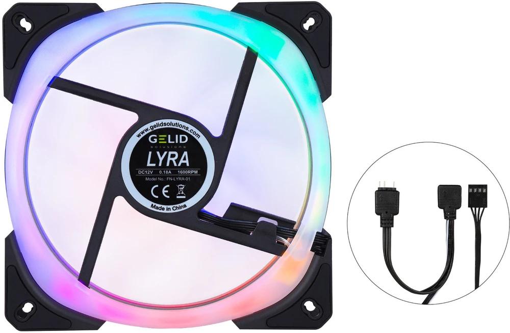 Gelid Lyra 140 mm ARGB ventiliatorius su laidais