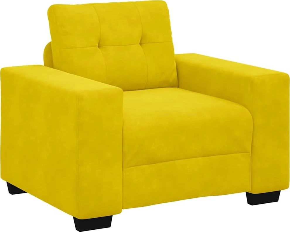 Sofa-kėdė, geltona, 100x78x80 cm, aksomas