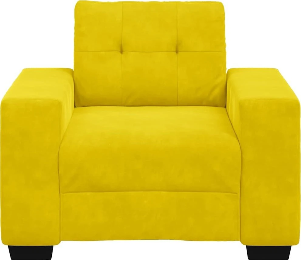 Sofa-kėdė, geltona, 100x78x80 cm, aksomas