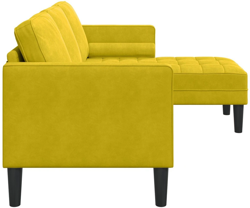 Sofa Sofos komplektas su pagalve Geltona Poliesteris