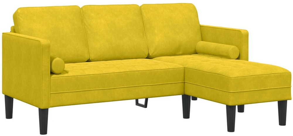 Sofa Sofos komplektas su pagalve Geltona Poliesteris