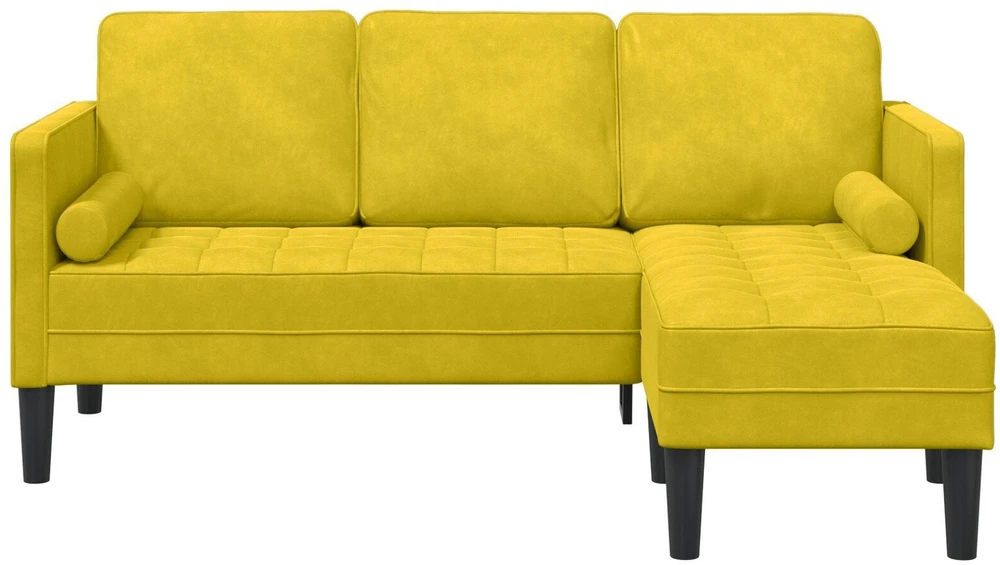 Sofa Sofos komplektas su pagalve Geltona Poliesteris