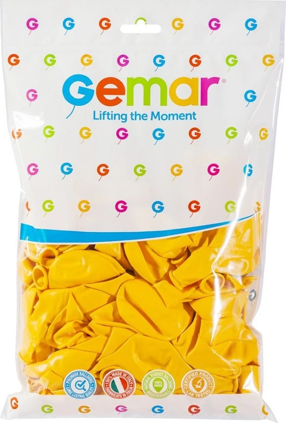 Gemar Balionai pasteliniai tamsiai geltoni, G110, 30 cm, 100 vnt.