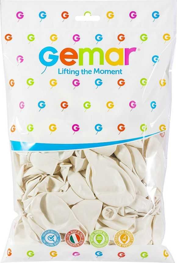 GoDan Gemar Metaliniai balionai Baltos, 25 cm, 100 vnt.