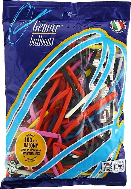 Gemar Twister Mix balionų pakuotė, 100 vnt.
