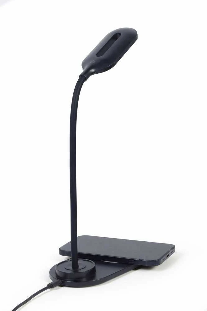 „Gembird“ LED stalinė lempa su belaidžiu įkrovikliu (balta arba juoda)