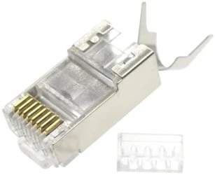 GEMBIRD Shielded modular CAT7 pass-through type plug 15u auksinis plated 100 pcs per bag