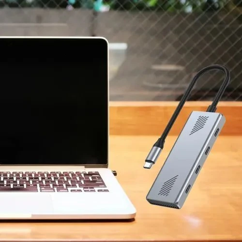 „Gembird UHB-CM-U310-C4-01“, 4 prievadų USB-C 3.2 (2 kartos) C tipo šakotuvas