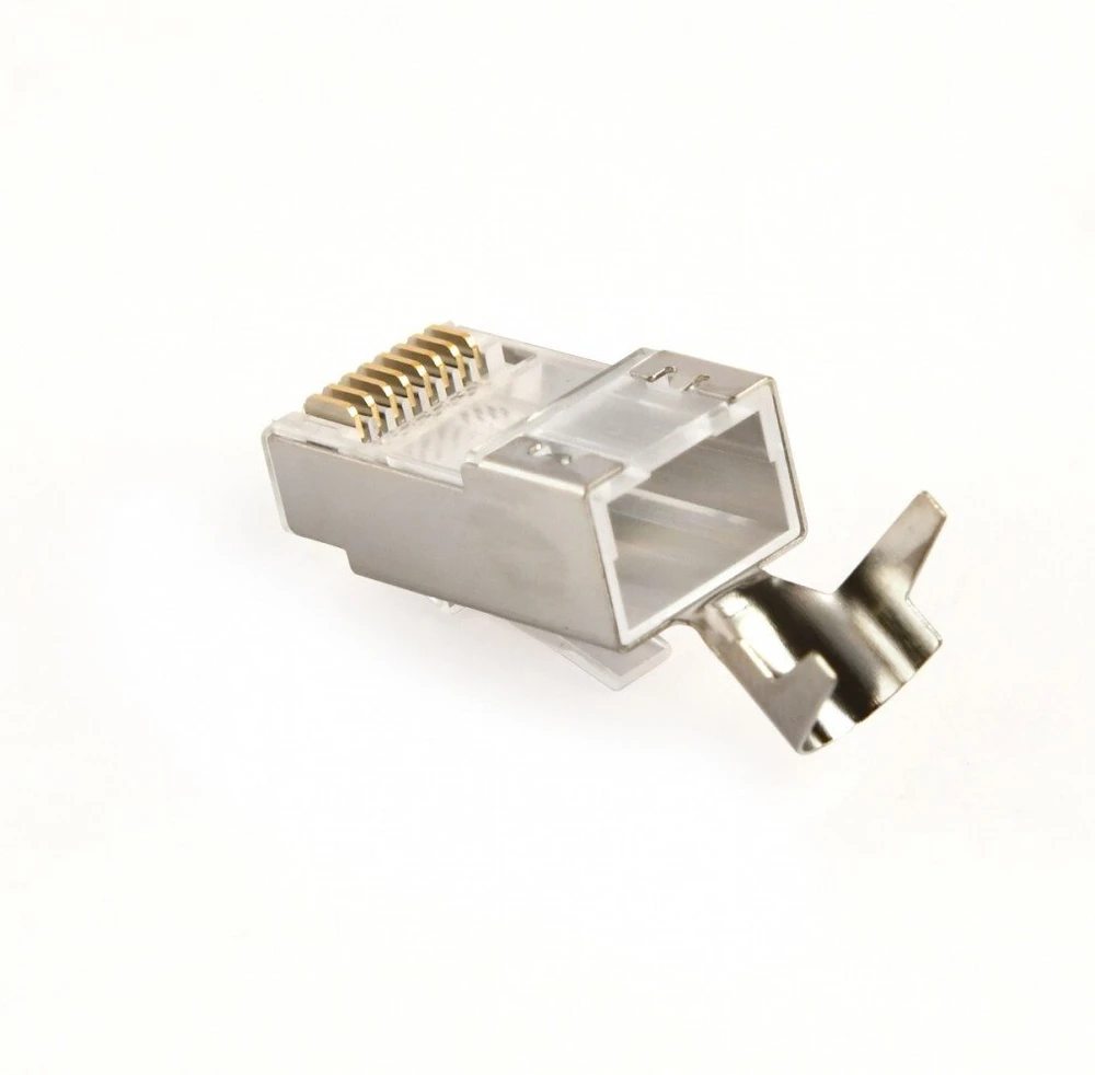 GEMBIRD Shielded modular CAT7 pass-through type plug 15u auksinis plated 10 pcs per bag