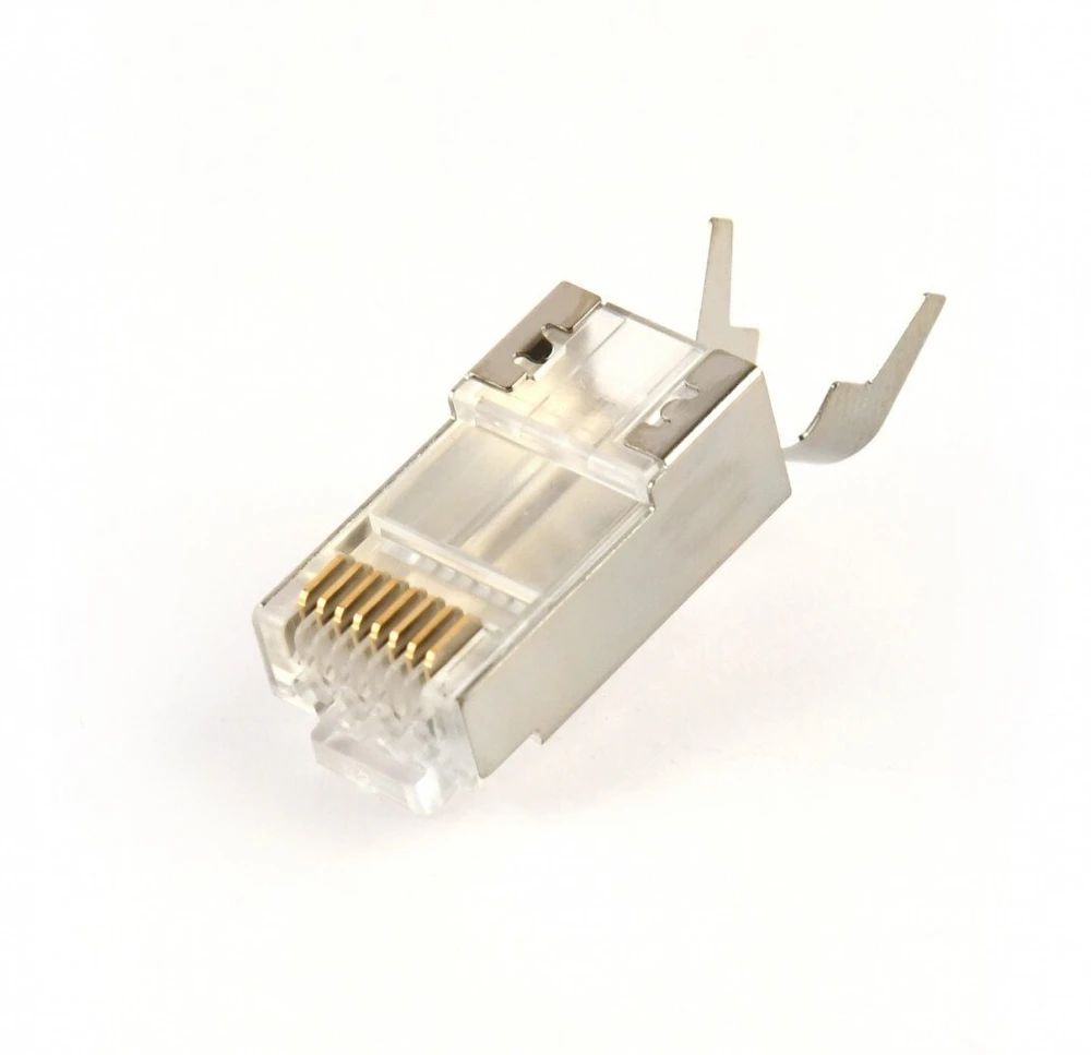 GEMBIRD Shielded modular CAT7 pass-through type plug 15u auksinis plated 10 pcs per bag
