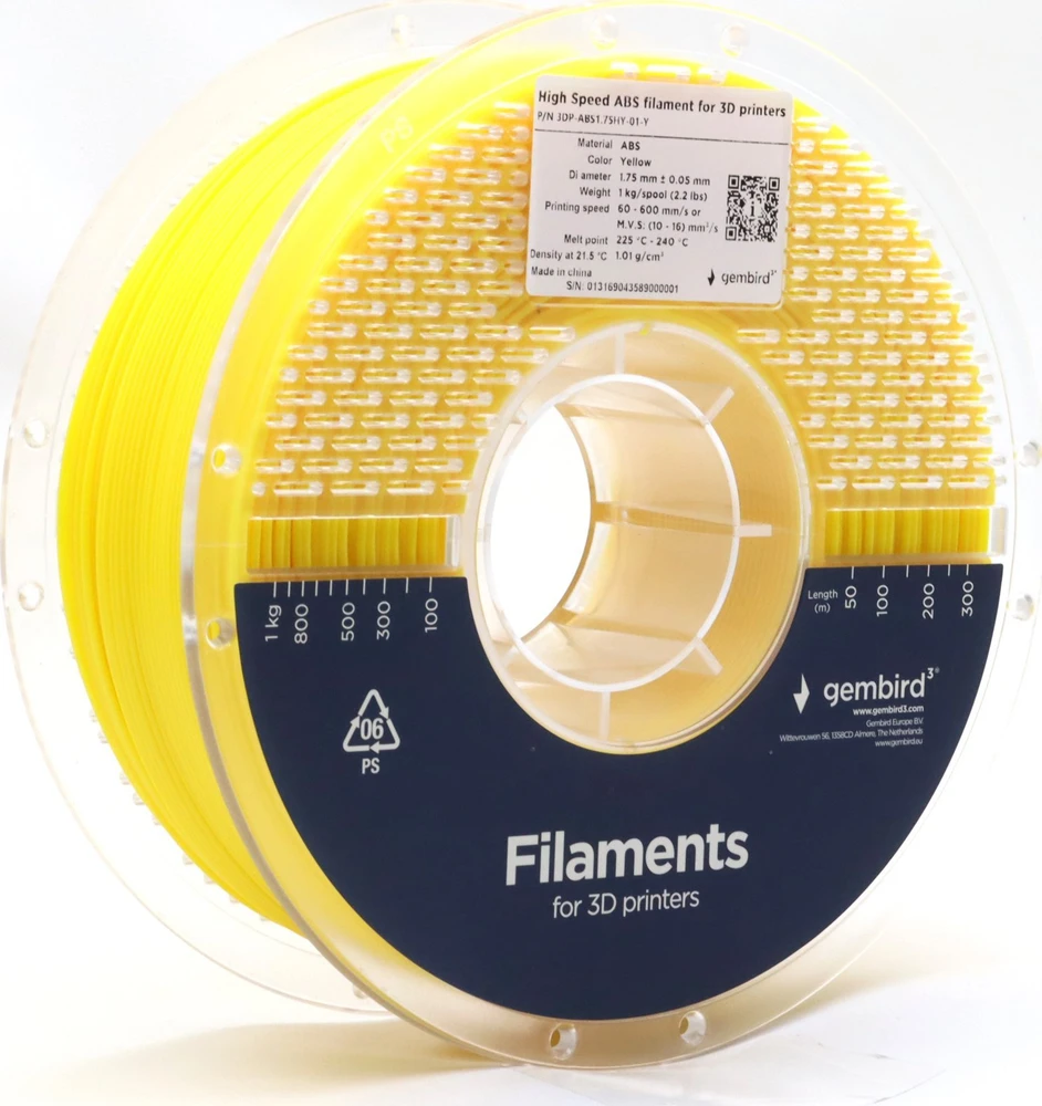 Gembird GEMBIRD Filament ABS High Speed geltona 1 75 mm 1kg