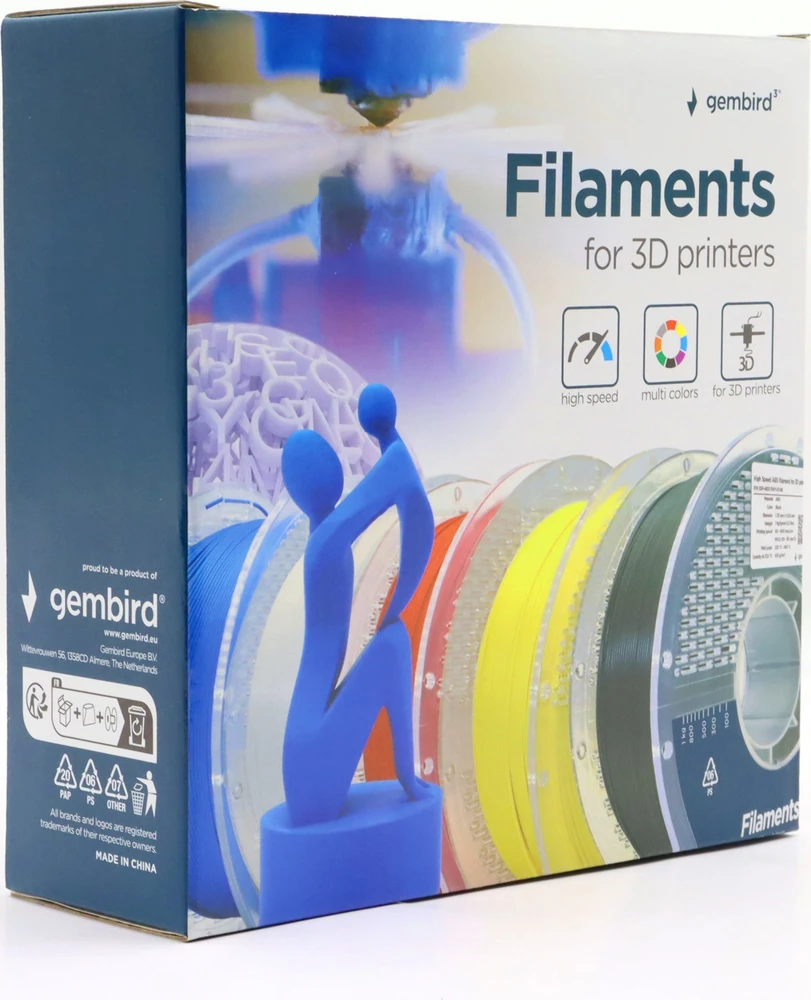 Gembird GEMBIRD Filament ABS High Speed geltona 1 75 mm 1kg