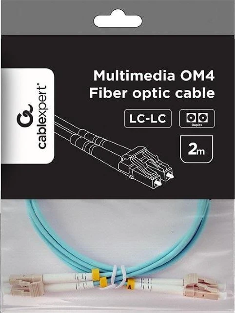 „Gembird Cables“ daugiamodis dvipusis šviesolaidinis kabelis OM4 50/125, LC/LC, 2 m