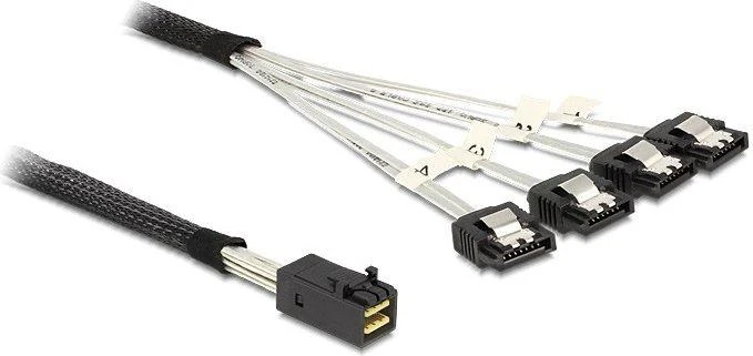 Delock Cable mini SAS HD SFF-8643 > 4 x SATA 7 kontaktų 0,5 m