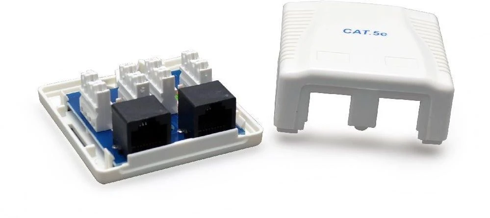 GEMBIRD NCAC-2U5E-01 Gembird CAT5E UTP 2 prievadų paviršiaus montavimo dėžutė