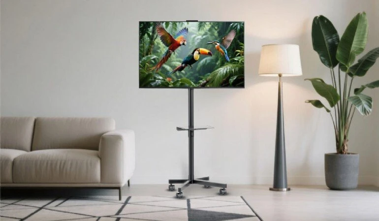 Laikiklis Gembird Televizoriaus stovas, mobilus ant ratukų (reguliuojamas), 32" - 55" (32" - 55"), spalva juoda