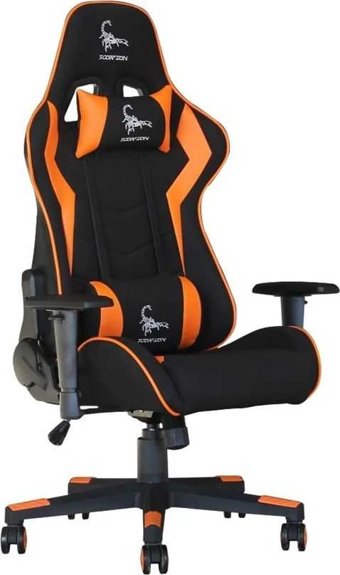 GEMBIRD Gaming chair SCORPION juodas mesh oranžinis skin