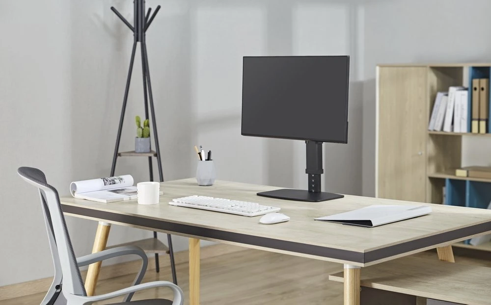 Laikiklis Gembird MS-D1ST-02 Height adjustable full-motion monitorius desk stand, 17"-32", juodas