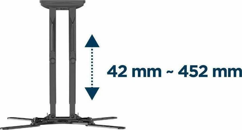Gembird | Sieninis laikiklis | WM-60ST-01 | Pakreipimas, pasukimas, sukimas | 32–60" | Maksimalus svoris (talpa) 36,4kg | Juodas
