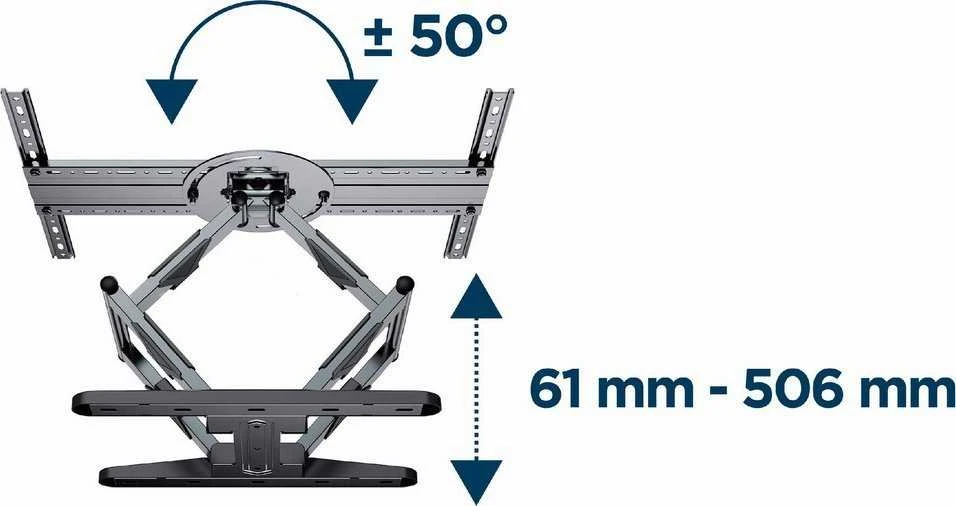 GEMBIRD besisukantis pilno judesio televizoriaus sieninis laikiklis 40–80 colių 50 kg