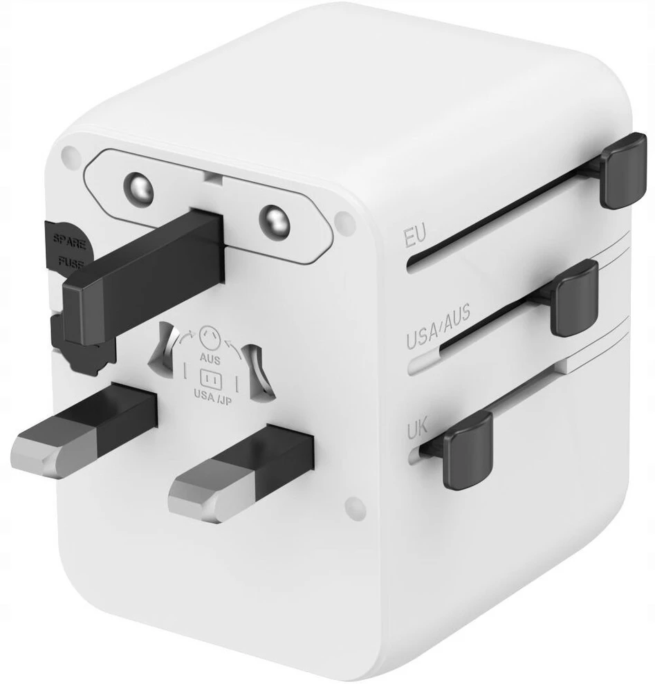 „Gembird“ universalus kelioninis maitinimo adapteris | TPA-1A2C20-01-W | 20 W | Kelionių adapteris