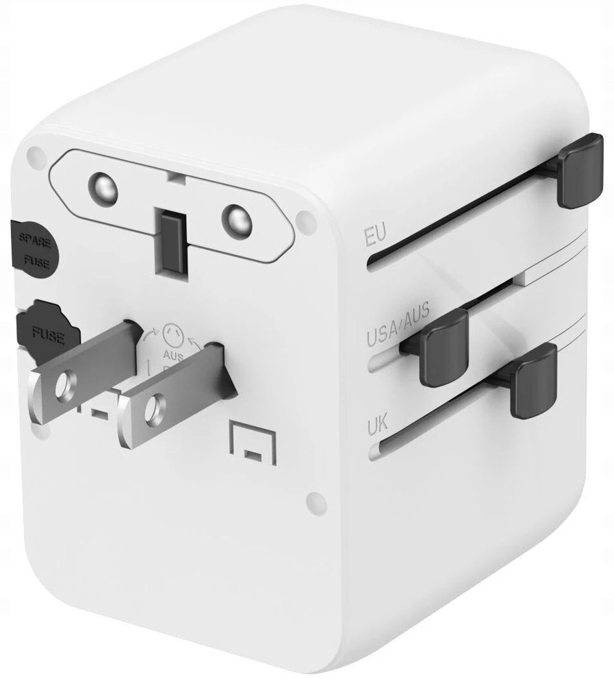 „Gembird“ universalus kelioninis maitinimo adapteris | TPA-1A2C20-01-W | 20 W | Kelionių adapteris