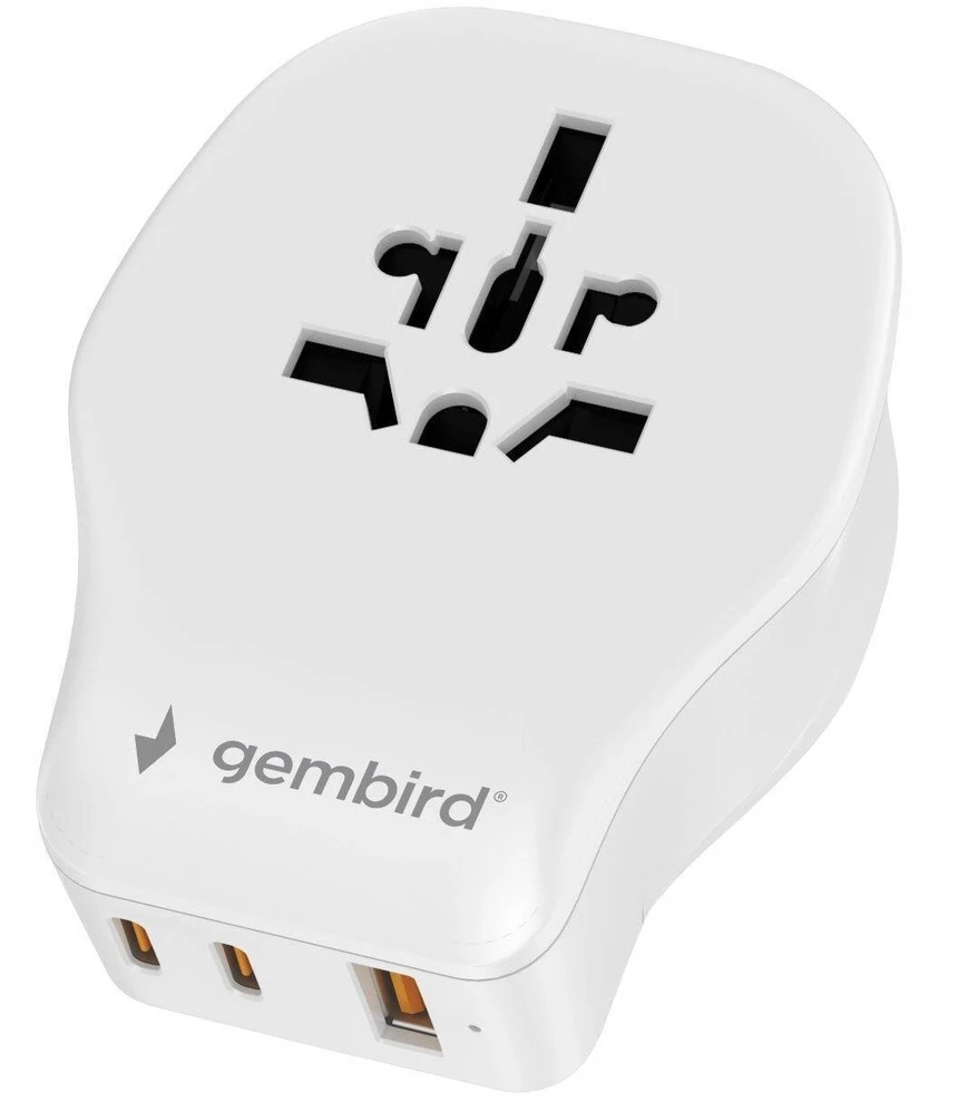 „Gembird“ universalus kelioninis maitinimo adapteris, 20 W | TPA-1A2C20-02-W