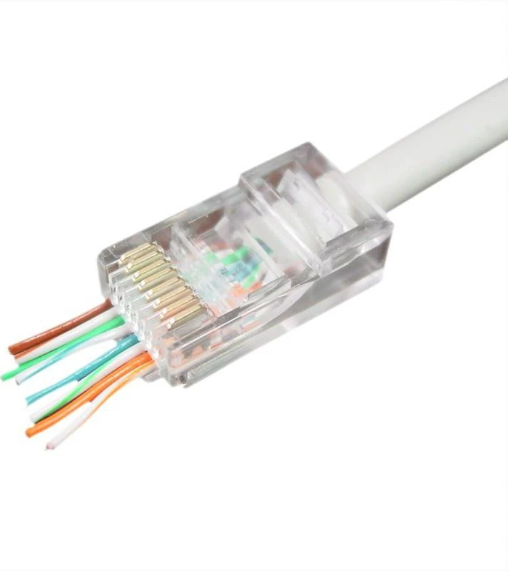 GEMBIRD LC-PTU-01/10 Gembird Universalus praėjimo modulinis UTP kištukas 8P8C, 10 vnt., suteptas ir suvytas