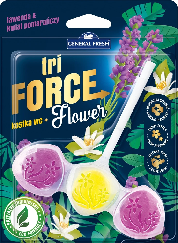 Pakabinamas tualeto blokelis General Fresh Tri Force Flower, 45 g