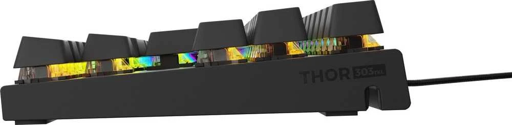 Klaviatūra žaidimams GENESIS THOR 303 TKL DE su pašvietimu RGB mechaninė BROWN Juoda HOT SWAP