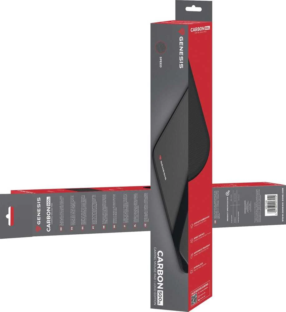 Pelės kilimėlis | Genesis Carbon 500 XL LOGO 400 x 500 mm | Juodas