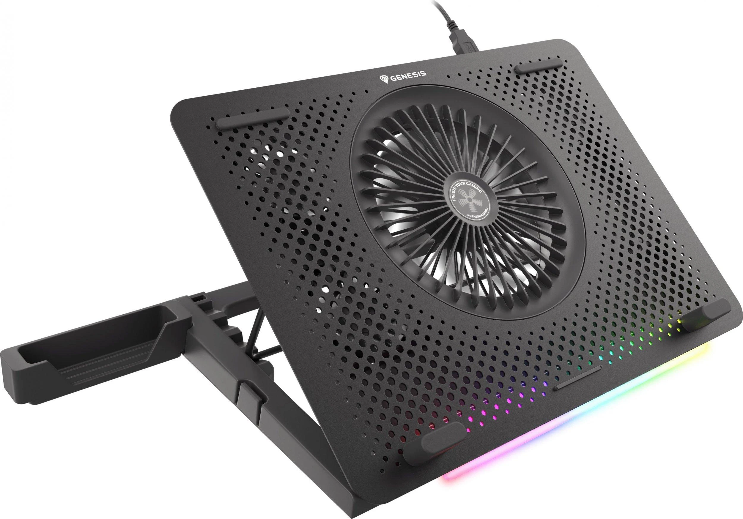 NATEC Genesis nešiojamojo kompiuterio aušinimo padėklas Oxid 450 RGB 15,6"