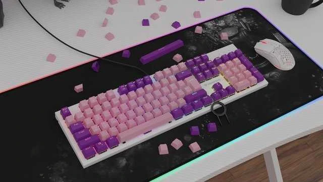 Klaviatūra Genesis Lead 300 rožinė Double Shot Keycaps